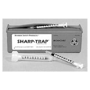 Sharp-Trap Sharps Container 0.5qt Red 2x2x7" Hinged Lid Horizontal Drop Plstc Ea, 100 EA/CA