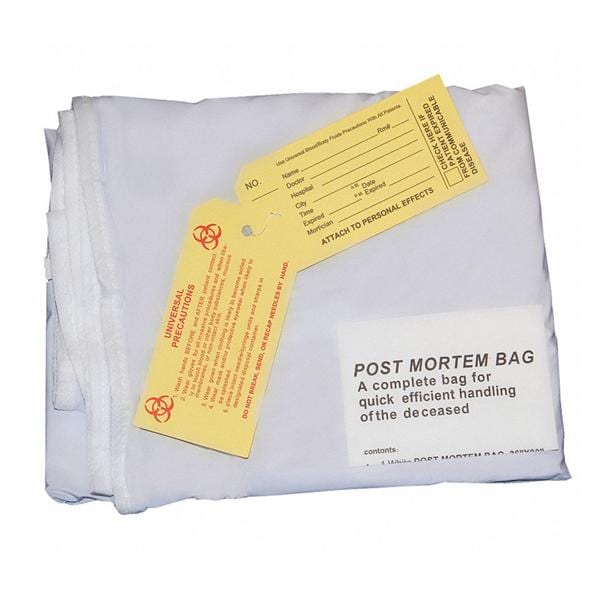 Body Bag 36x90" White Zipper Closure Vinyl Ea, 10 EA/CA