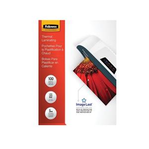 Fellowes Clear Laminating Pouches 9 in x 11.5 in 5 Mil Glossy 100/Pk