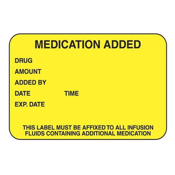 Warning Labels Mdctn Add Label Must Be Affixed To All Yellow 1-3/4x2-3/4 1000/Pk