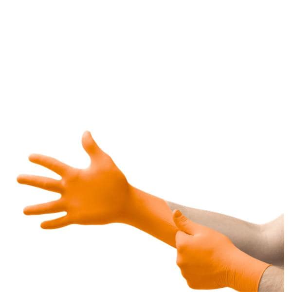 Microflex Blaze Nitrile Exam Gloves Small Extended Orange Non-Sterile