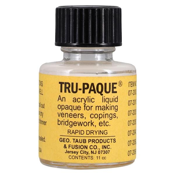 Tru-Paque Denture Resin Acrylic Opaquer Heat Cure White 1/2oz/Bt