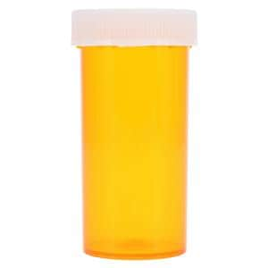 Medicine Vial Plastic 1-1/4" 13 Dram Amber Reusable Non-Sterile 320/Ca