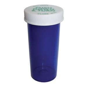 Medicine Vial Plastic 8 Dram Blue Reusable Non-Sterile 410/Ca