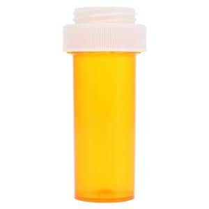 Medicine Vial Plastic 8 Dram Amber Reusable 410/Ca