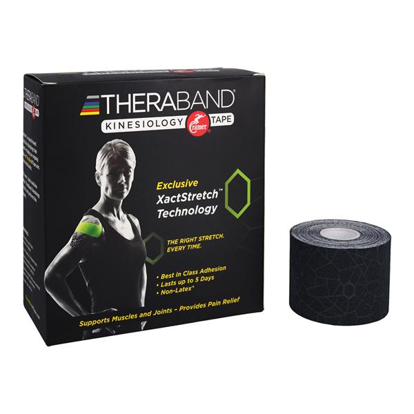 TheraBand Kinesiology Tape Cotton/Spandex 2"x16.4' Black 6Rl/Bx