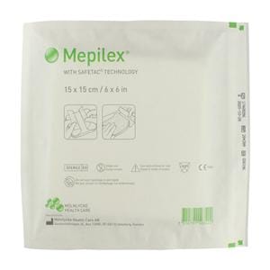 Mepilex Foam Dressing 6x6" Sterile Non-Adherent Self-Adhesive Absorbent LF, 5 BX/CA