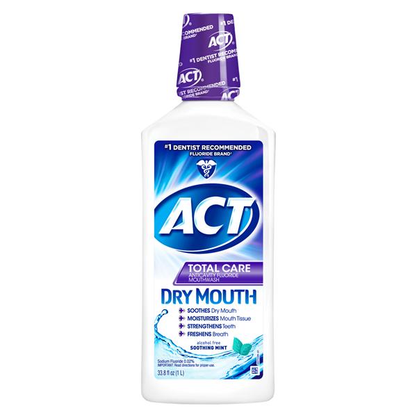 ACT Total Care Dry Mouth Oral Rinse 33.8 oz Soothing Mint 33.8oz