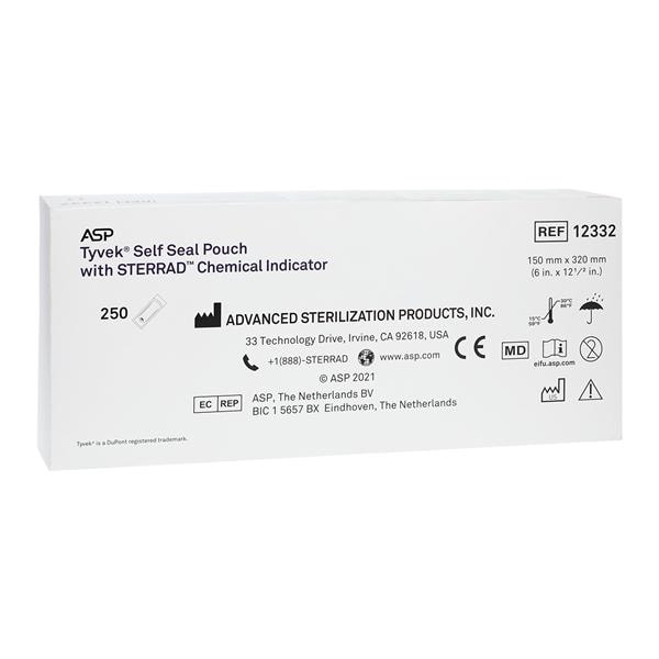 Tyvek Sterilization Pouch Self Seal 6 in x 12.5 in 250/Bx