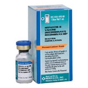 Recombivax-HB Hepatitis B Adult Injectable 10mcg Dialysis SDV 1mL Ea