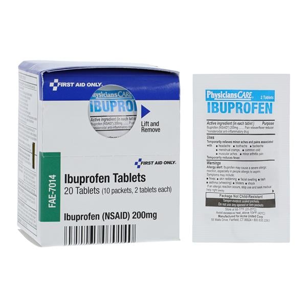 Ibuprofen NSAID Tablets 200mg Packets 10/Bx, 24 BX/CA