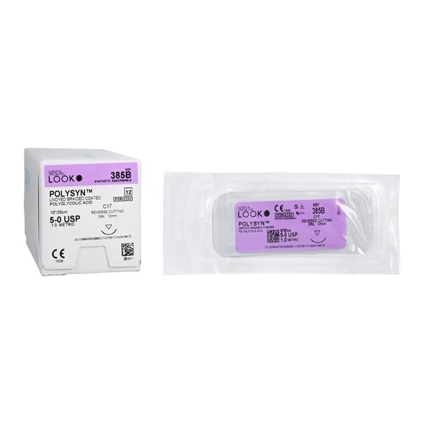 Polysyn Suture 5-0 10" Polyglycolic Acid Braid C-17 Undyed 12/Bx