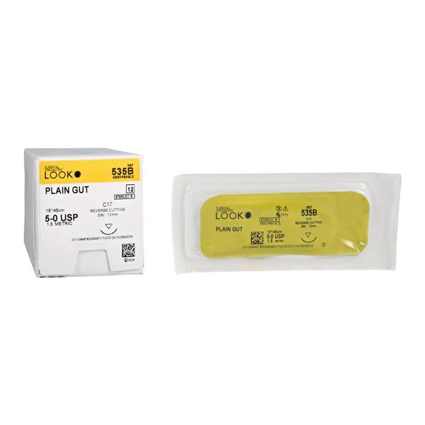 Sharpoint Suture 5-0 18" Plain Gut Monofilament C-17 Beige 12/Bx