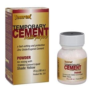 Temrex Powder Temporary Cement Yellow Refill 25gm/Bt