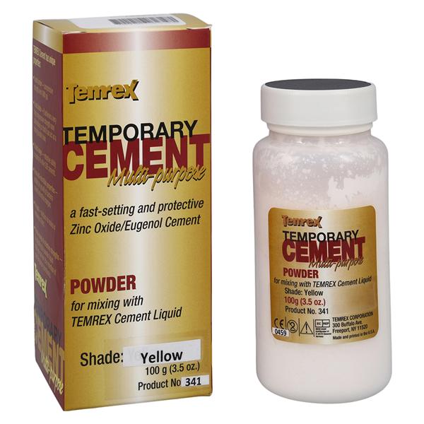 Temrex Powder Temporary Cement Yellow 100 Gm Refill 100gm/Bt