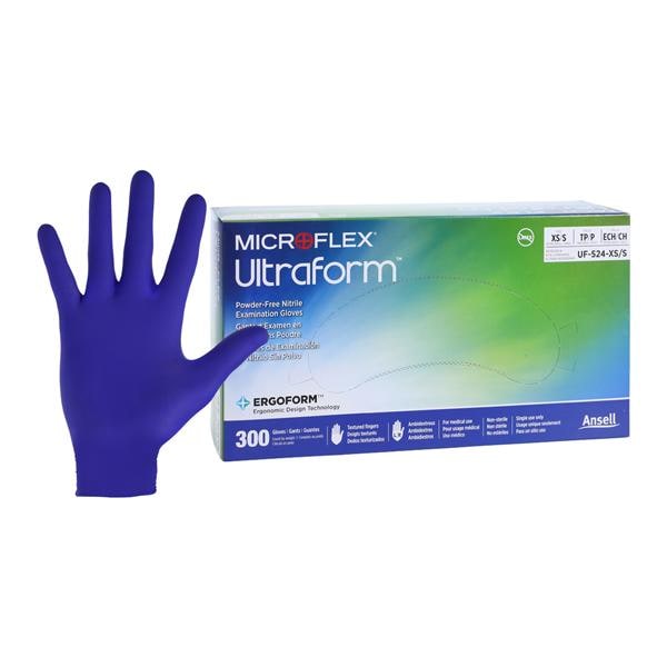 Ultraform Nitrile Exam Gloves X-Small / Small Cobalt Blue Non-Sterile