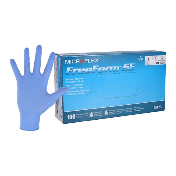FreeForm SE Nitrile Exam Gloves Large Blue Non-Sterile