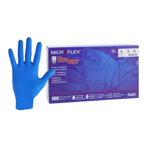 UltraSense Nitrile Exam Gloves X-Large Blue Non-Sterile