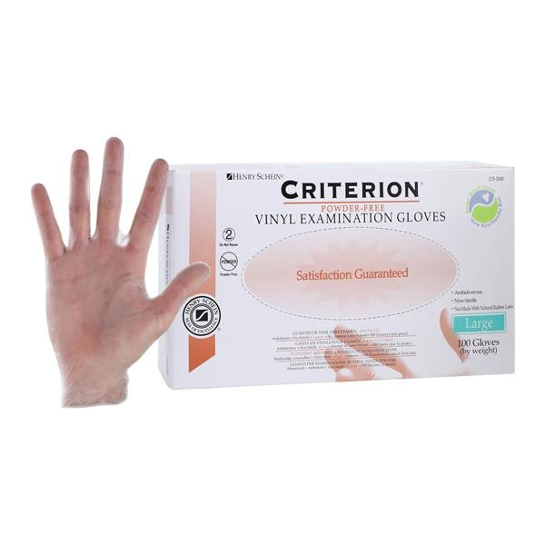 Criterion Vinyl Exam Gloves Large Standard Clear Non-Sterile