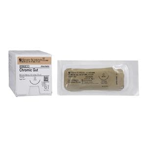 _ Suture 3-0 30" Chromic Gut Monofilament HR-26 Beige 12/Bx