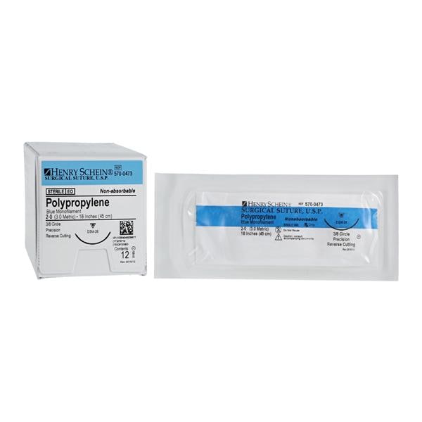 Prolene Suture 2-0 18" Polypropylene Monofilament C-8 Blue 12/Bx