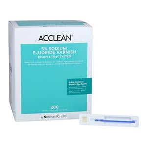 Acclean Fluoride Varnish Brush & Tray Unit Dose 5% NaF 0.4 mL Bubblegum 200/Bx