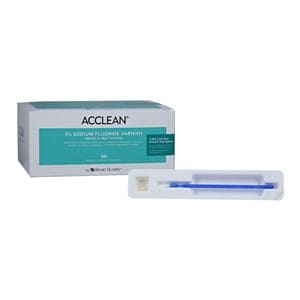 Acclean Fluoride Varnish Brush & Tray Unit Dose 5% NaF 0.4 mL Raspberry 50/Bx