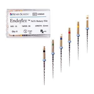 Endoflex File 21 mm Size 25 Nickel Titanium 0.04 6/Pk