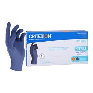 Criterion Low Derma Nitrile Exam Gloves Large Standard Slate Blue Non-Sterile