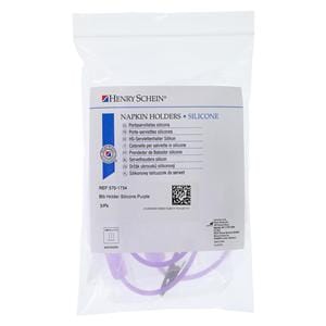 Bib Holder Purple Silicone 3/Pk