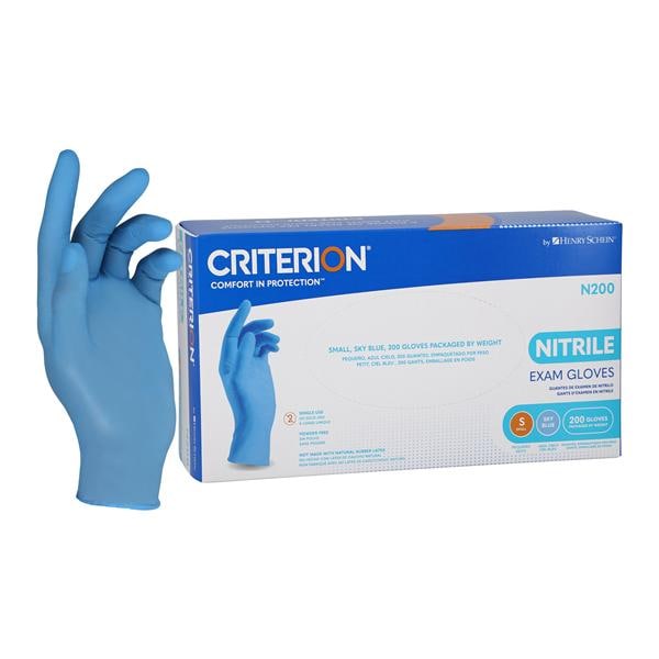 Criterion N200 Nitrile Exam Gloves Small Standard Sky Blue Non-Sterile