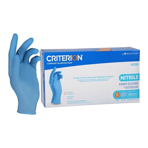 Criterion N200 Nitrile Exam Gloves X-Large Standard Sky Blue Non-Sterile