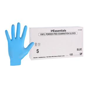 Essentials Vinyl Exam Gloves Small Blue Non-Sterile