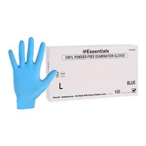 Essentials Vinyl Exam Gloves Large Blue Non-Sterile
