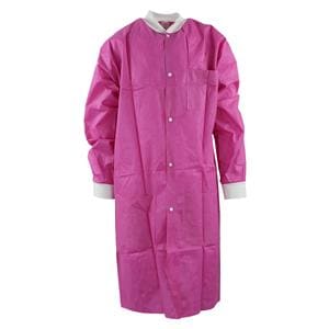 Maxi-Gard Protective Lab Coat SMS Large Raspberry 10/Pk