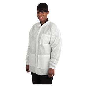 Maxi-Gard Protective Jacket SMS Medium White 10/Pk