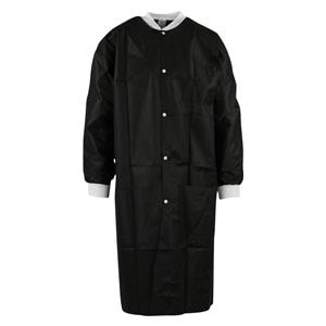 Maxi-Gard Protective Lab Coat SMS Medium Black 10/Pk