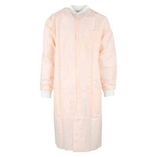 Maxi-Gard Protective Lab Coat SMS Medium Light Pink 10/Pk