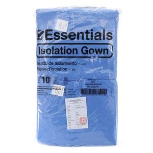 Essentials Isolation Gown AAMI Level 1 Large Blue 10/Bg, 10 BG/CA