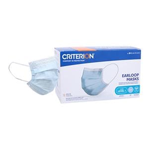 Criterion Earloop Face Mask ASTM Level 1 Blue 50/Bx, 10 BX/CA