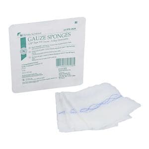 100% Cotton Type VII Sponge 4x4" 16 Ply Sterile Square X-Ray Detectable LF, 128 PK/CA