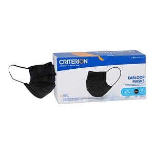 Criterion Earloop Face Mask ASTM Level 1 Black Adult 50/Bx