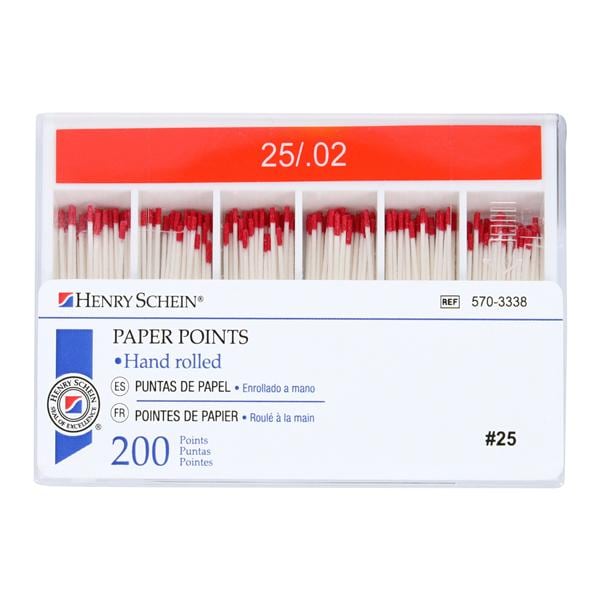 Absorbent Points Size #25 #501 .020 Red 200/BX