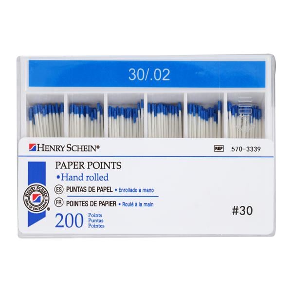 Absorbent Points Size #30 #501 .020 Blue 200/BX