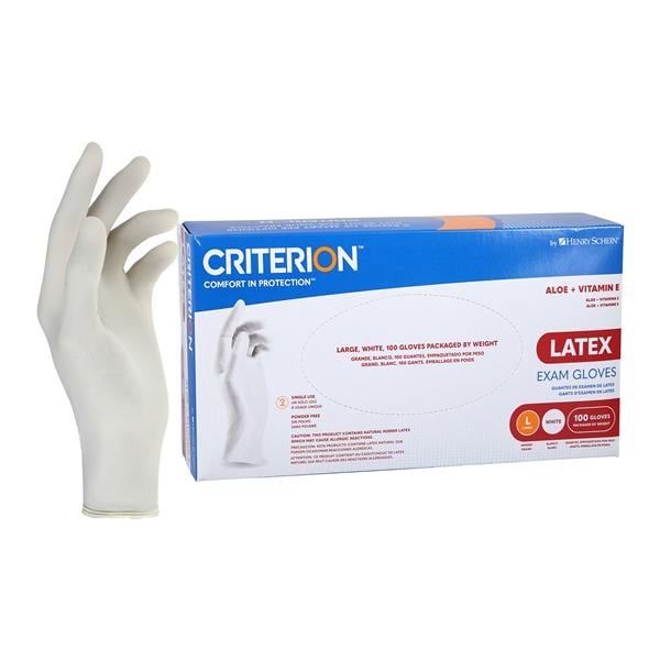 Criterion Aloe + Vitamin E Latex Glove Gloves Large Standard White Non-Sterile