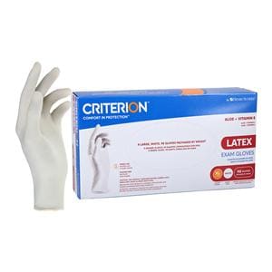 Criterion Aloe + Vitamin E Latex Glove Gloves X-Large Standard White Non-Sterile