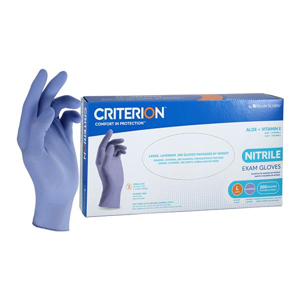 Criterion Aloe + Vitamin E Nitrile Exam Gloves Large Standard Lavender NS