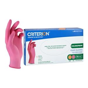 Criterion Polychloroprene Exam Gloves Large Extended Pink Non-Sterile