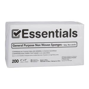 Essentials EDLP Rayon/Poly Blend Non-Woven Sponge 4x4" 4 Ply Non-Sterile