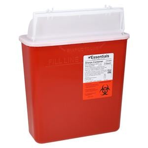 Essentials EDLP Sharps Container 5qt Red 23.75x17.25x11.5" Ld Plypro EA